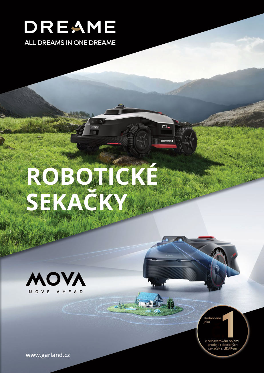 Strana katalógu Dreame / MOVA – Robotické kosačky