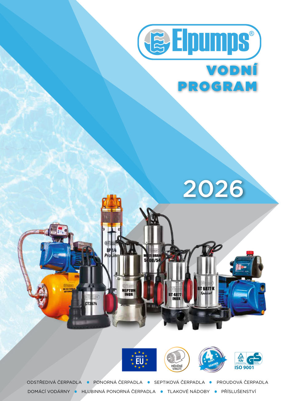 Strana katalógu Elpumps – Vodný program 2026